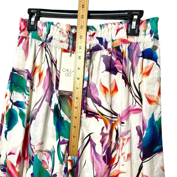 Calia NWT Cover Up Pants Small Unbleached Linen High Rise Wide Leg Beach - Picture 11 of 12